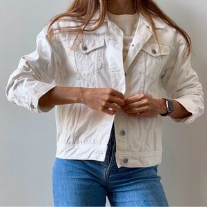 EVERLANE the denim jacket in hone color, bomber style, size L